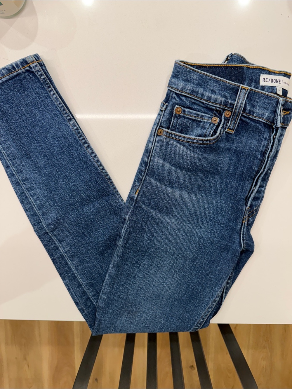 RE/DONE Originals High Rise Skinny Jeans Size 24 Mid 70s Made in USA